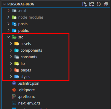 Estrutura de pastas utilizando src